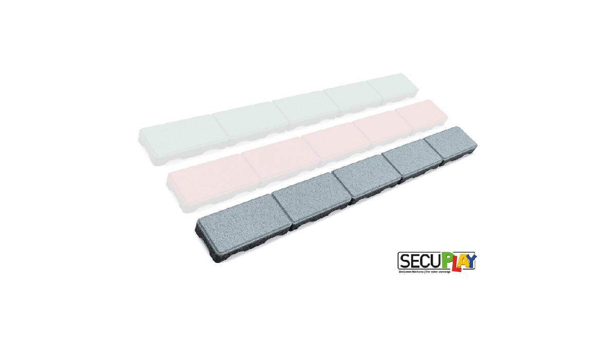 Secuplay+Bordure+de+tonte+en+caoutchouc+-+100x10x3%2C6cm+-+Gris+-+Paquet+de+10+pi%C3%A8ces